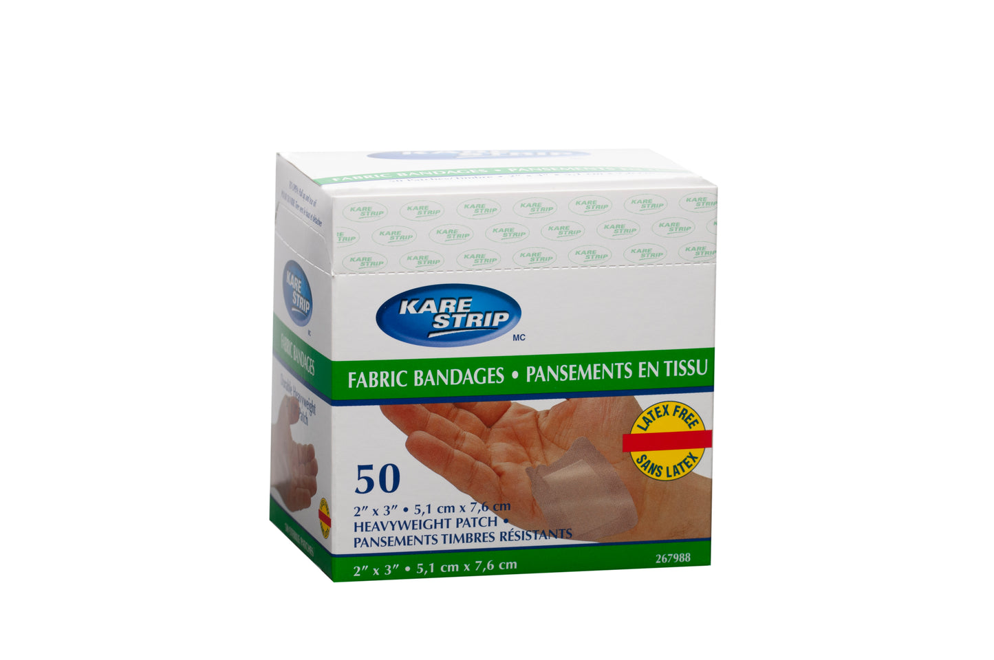 Kare Strip™ Tissu Adhésif Bande, Patch 7,6 X 5,5 Cm, , Sans Latex, Bx 50