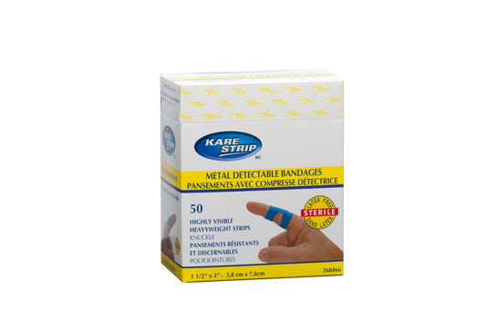 Kare Strip™ Blue Metal Detectable Knuckle bandages – 50’S per box