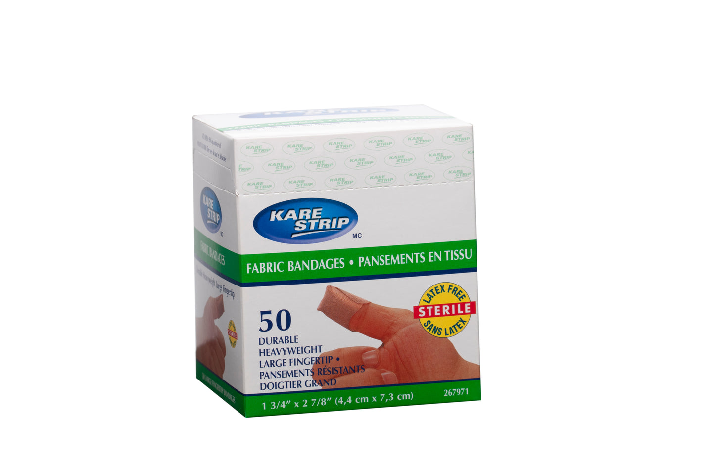 Kare Strip™ Tissu épais Fingertip Large Bandages 50'strips